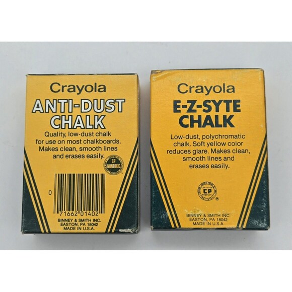 Vintage Crayola Chalk Boxes EZ Syte and Anti Dust 1 Each School Supply Lot - Picture 6 of 7